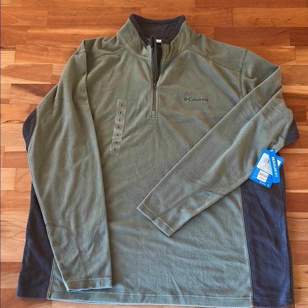 Columbia Olive Green & Dark Gray Quarter-Zip Fleece Pullover